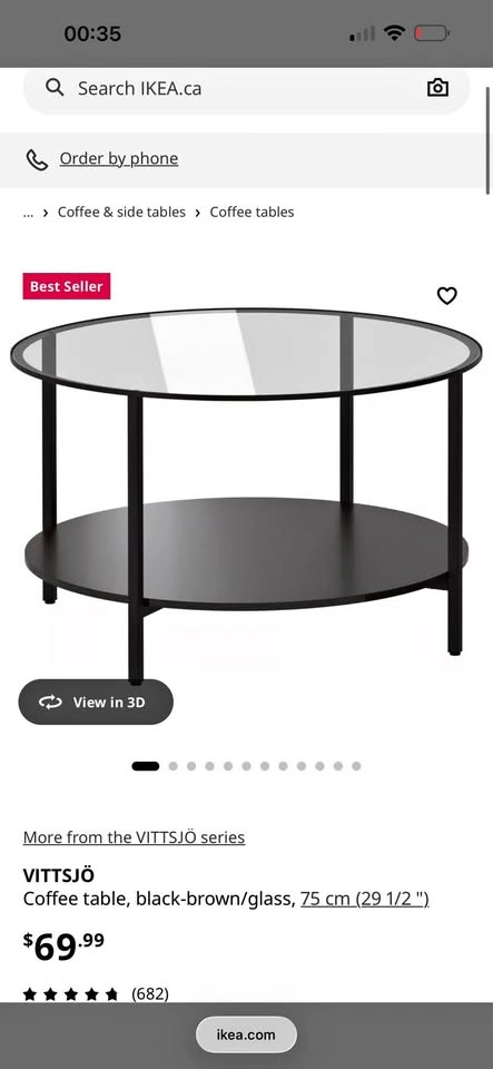 IKEA VITTSJÖ Coffee Table