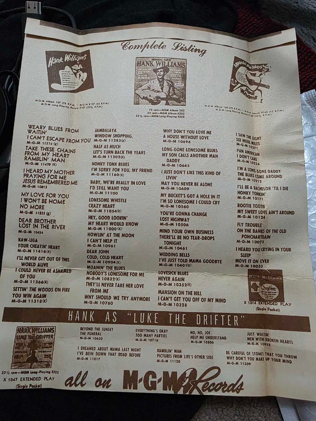 Hank Williams MGM Poster - photo 2