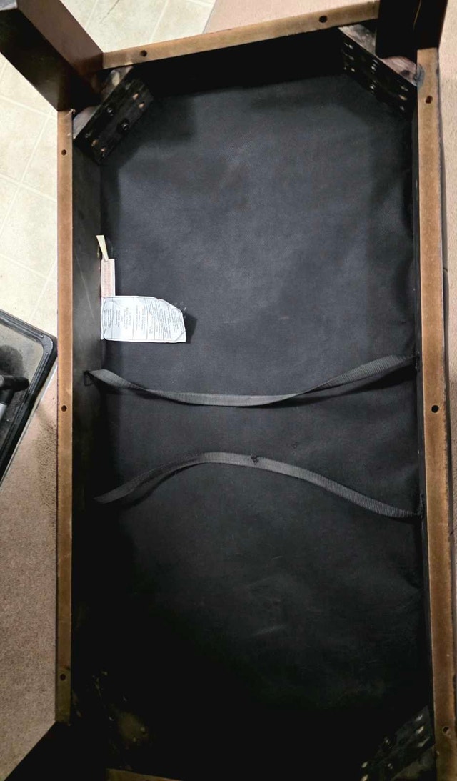 Black Faux Leather Ottoman - photo 3