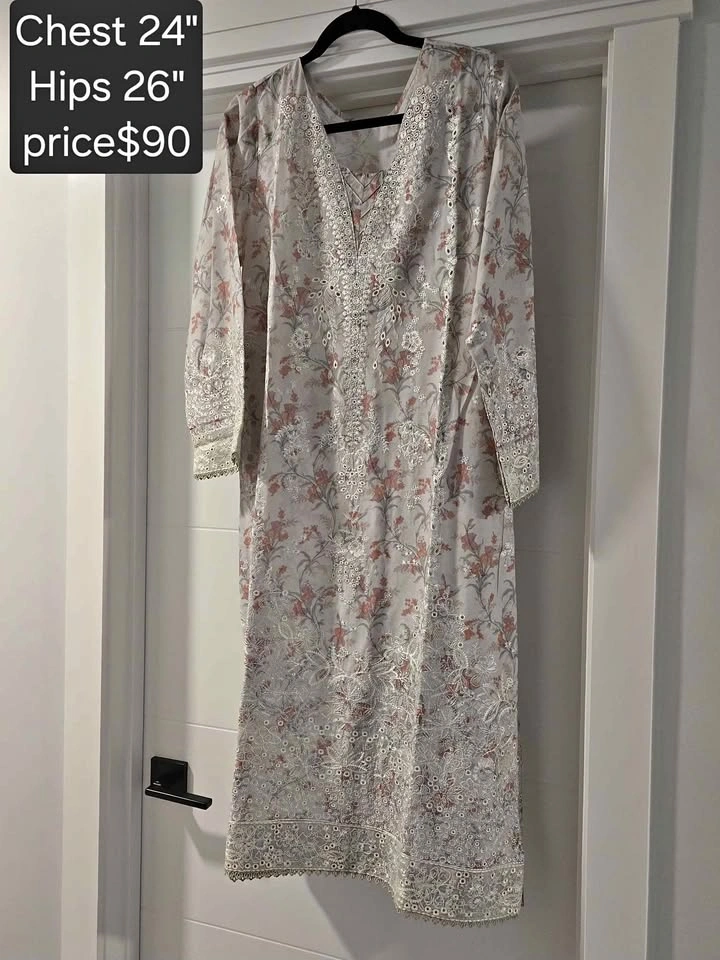 EID SUMMER DRESS PRINTED AND EMBROIDED XXL
