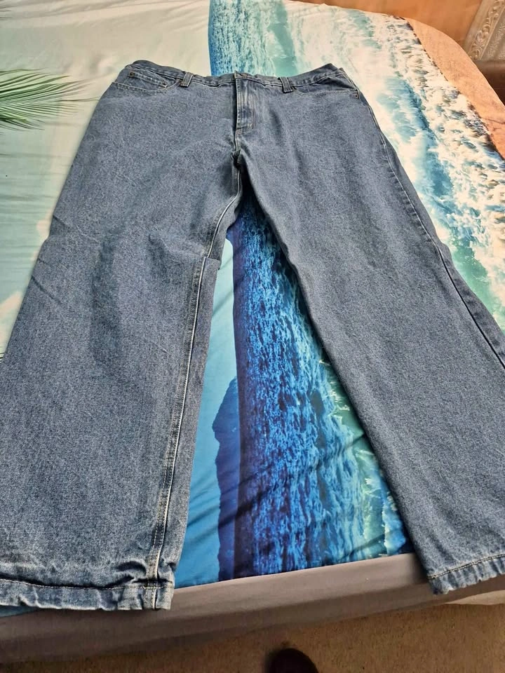 Fleece Lined Light Blue Jeans for Winter - Size 40