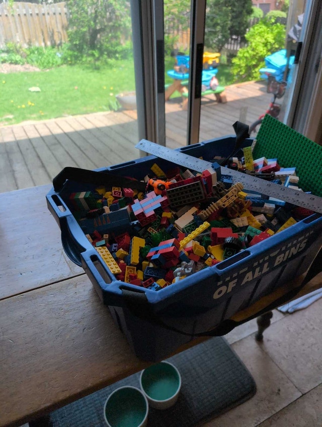 Lego Bulk. Blue shopping bin full. Assorted - photo 3