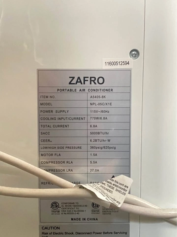 Zafro Portable Air Conditioner 5000 BTU - photo 3