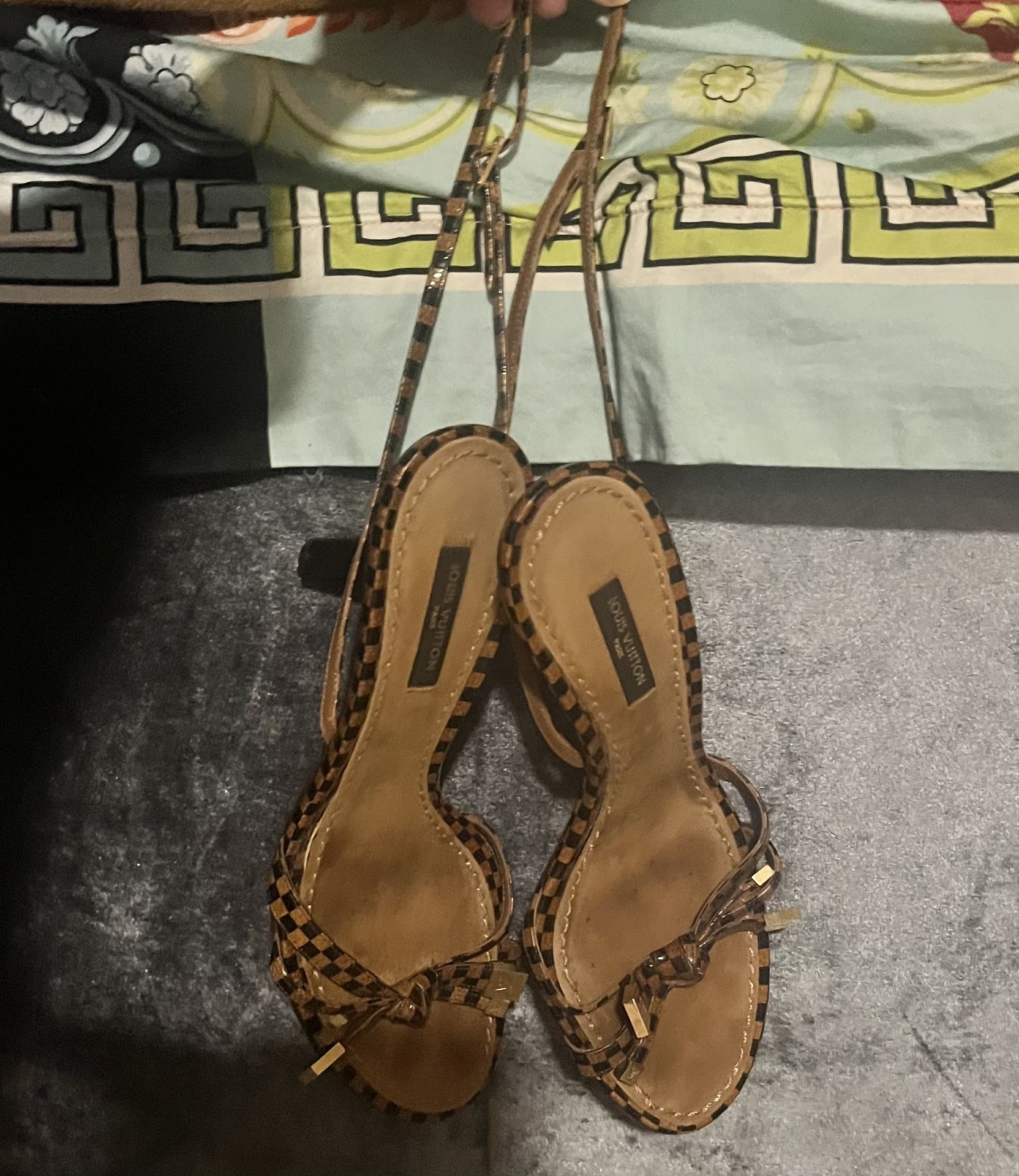 Louis Vuitton Strappy Damier Sandals RARE 36