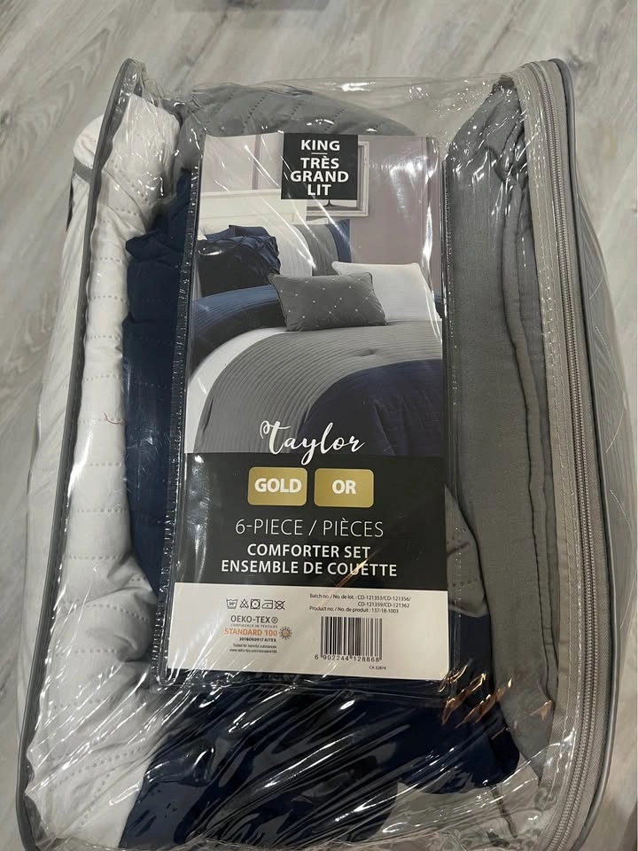 Taylor Gold King Size Comforter Set - 6 Piece - New - photo 2