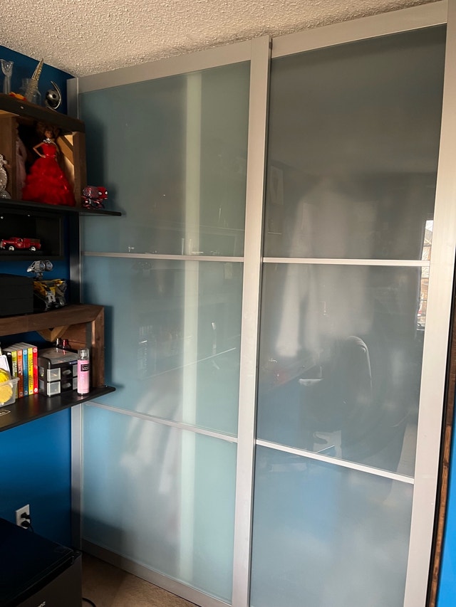 IKEA Pax Wardrobe Doors - Frosted Glass/Silver Frame - photo 2