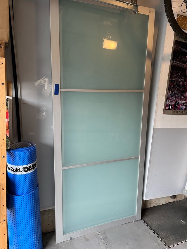 IKEA Pax Wardrobe Doors - Frosted Glass/Silver Frame - photo 3