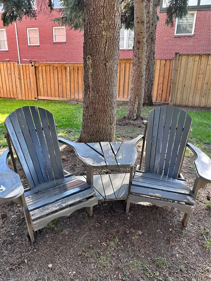 Vintage Solid Wood Muskoka / Adirondack Chairs – Set of 2