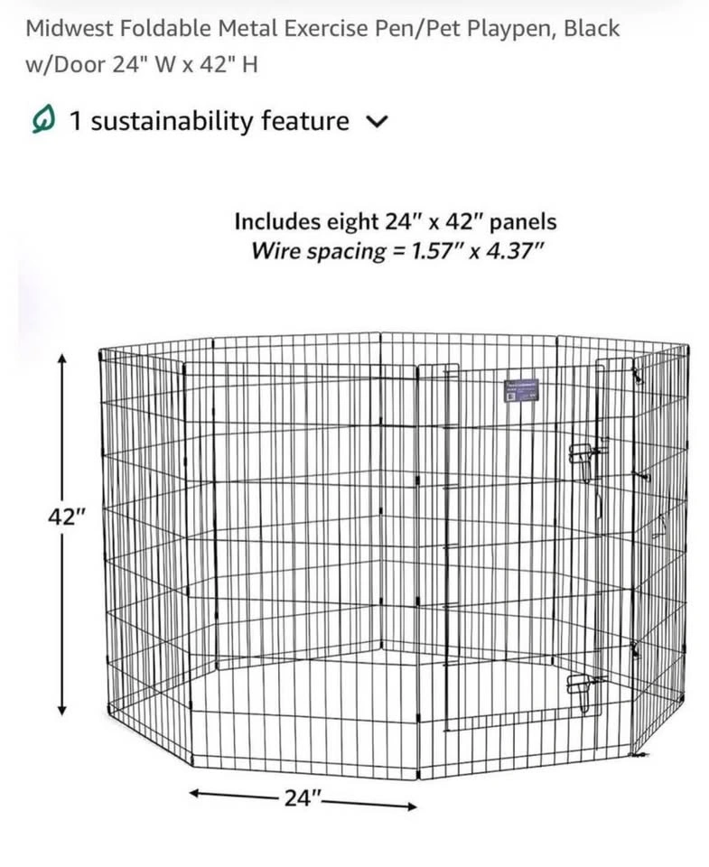 Foldable Metal Pet Playpen (42” Height)