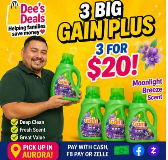 3 BIG GAIN PLUS DETERGENT 3 FOR $20 - photo 2