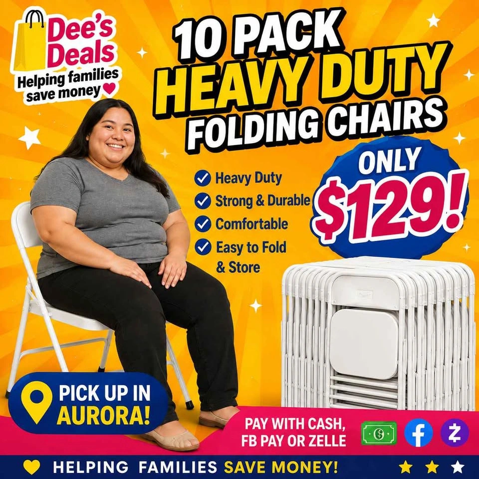 10 Pack Heavy Duty Folding Chairs - BRAND NEW IN BOX - photo 2