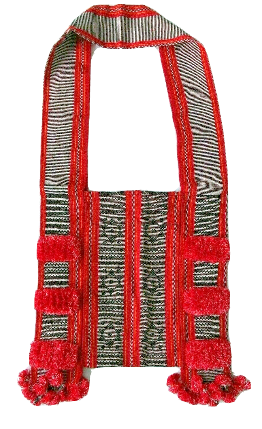 Bohemian Canvas Crossbody Sling Bag - Red