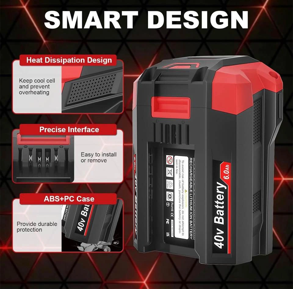 CaliHutt 40V 6.0Ah Replacement Battery for SKIL Power Tools - photo 5