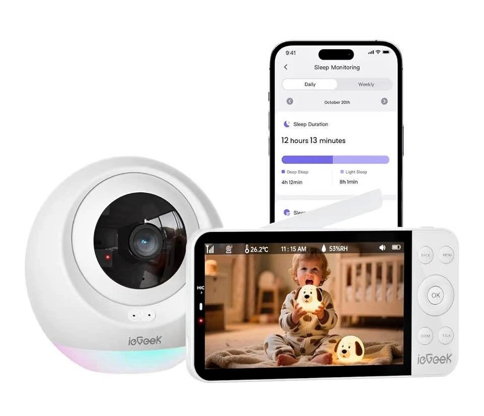 ieGeek 2.5K Smart Baby Monitor w/ Heart Rate & Sleep Tracking