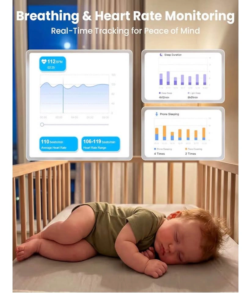 ieGeek 2.5K Smart Baby Monitor w/ Heart Rate & Sleep Tracking - photo 5