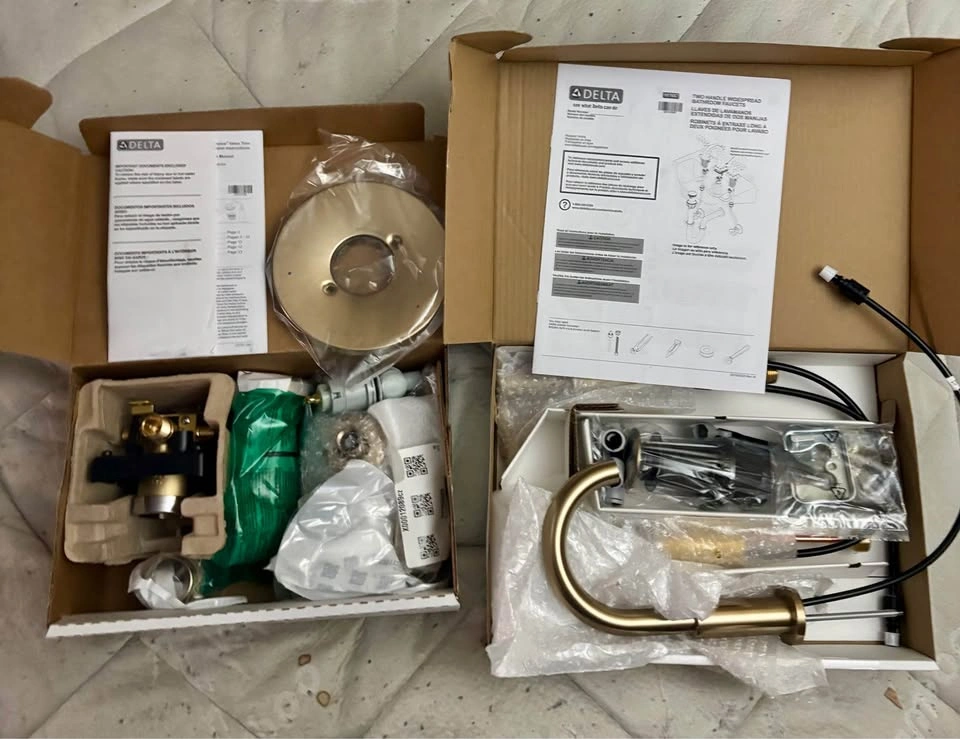 Delta Nicoli 14 Series Shower & Sink Faucet Set - Champagne Bron - photo 2
