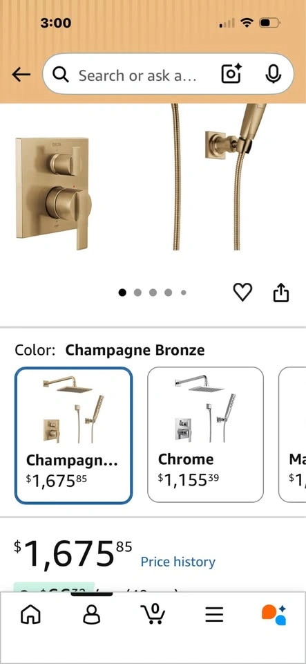 Delta Pivotal Rain Shower Faucet Complete Set, Stainless - photo 2