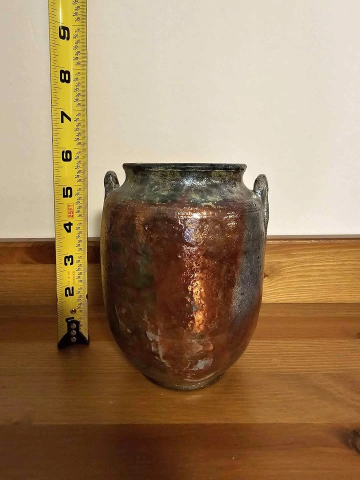 Raku pottery vase