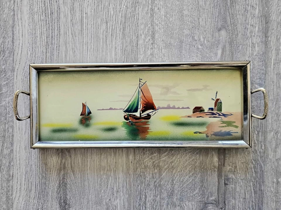 Vintage hand painted tray