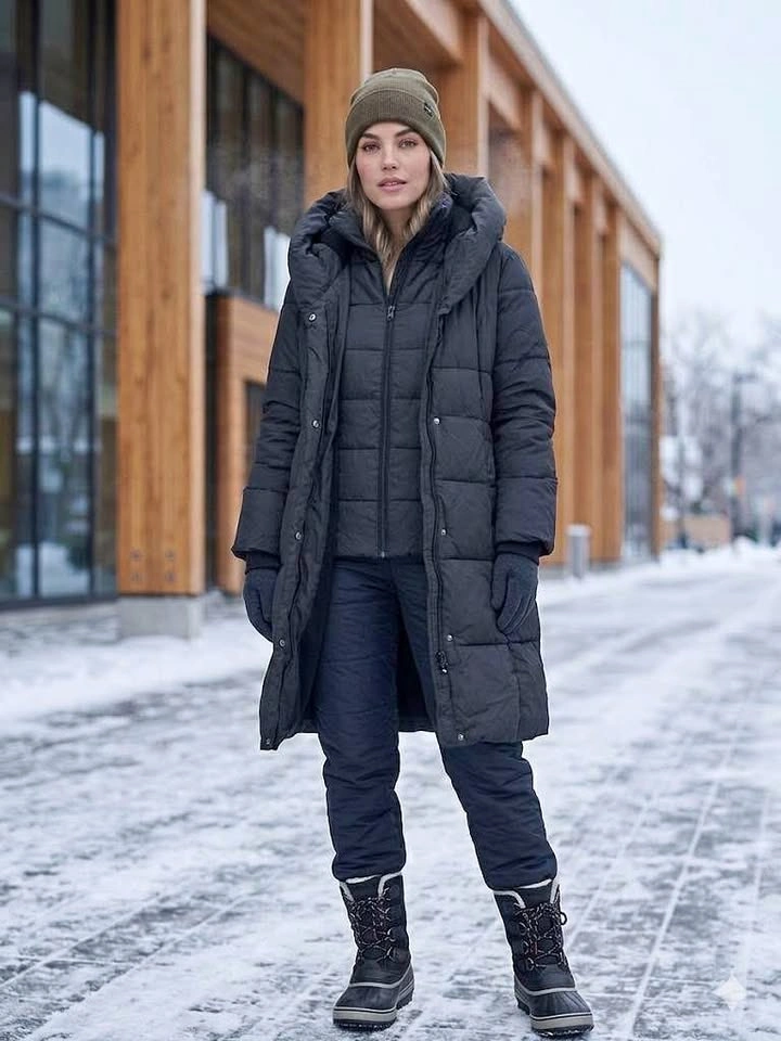 Suzy Shier Long Black Puffer Jacket - Size Small