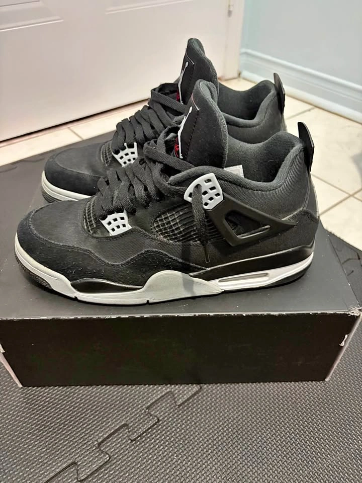 Jordan 4s Black Canvas