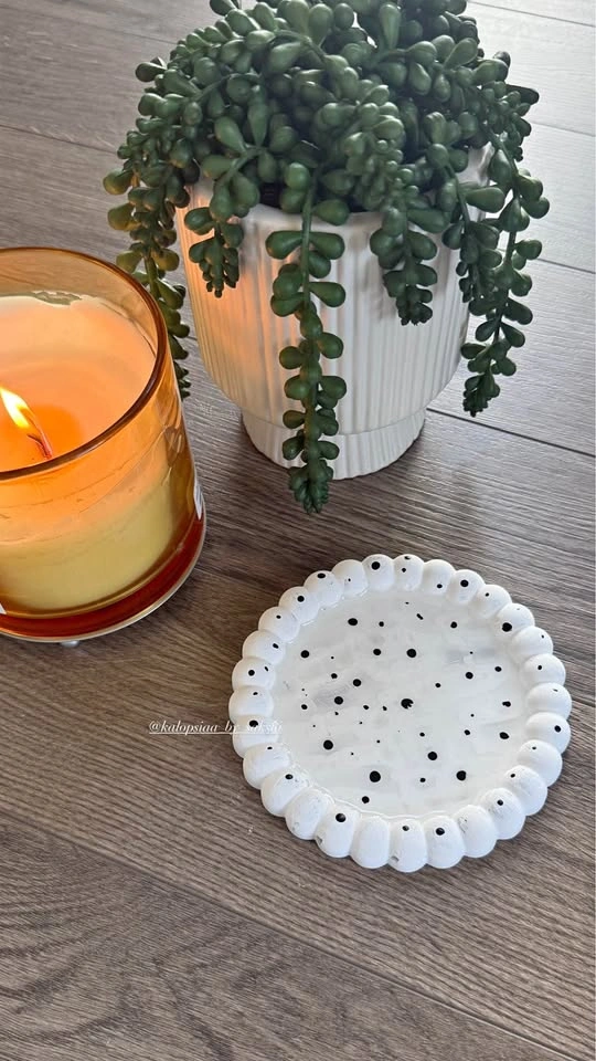 Handmade Minimal Trinket Tray | Black & White Decor