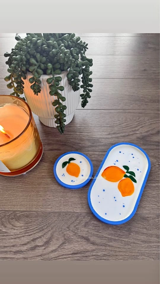 Handmade Lemon Tray Set 🍋 | Trinket Dish + Vanity Tray