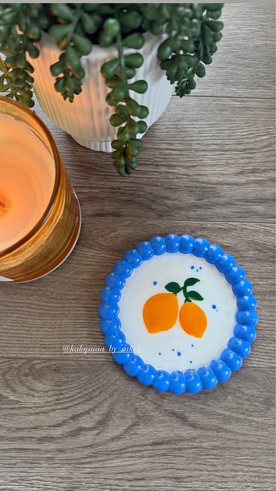 Handmade Lemon Trinket Tray | Jewelry Dish 🍋