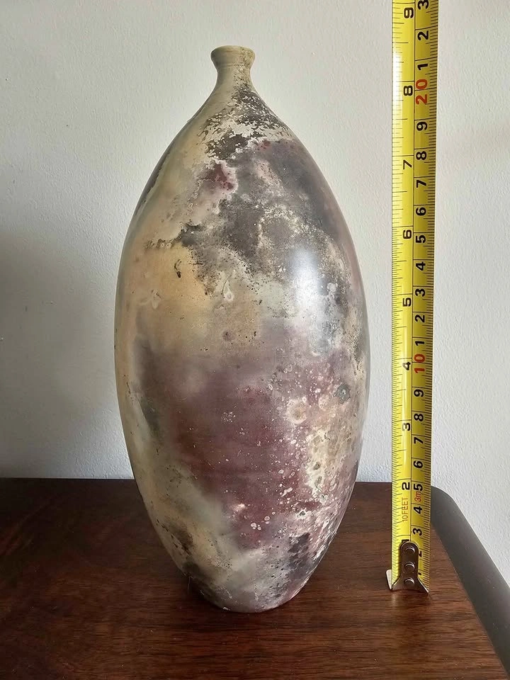 Hand made pottery vase (signed)