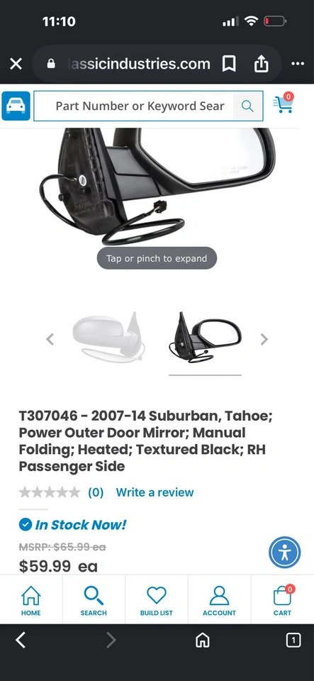 2007-2014 Tahoe Suburban Yukon Passenger Right Mirror