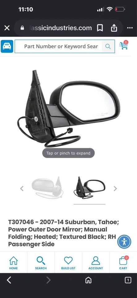 2007-2014 Tahoe Suburban Yukon Passenger Right Mirror - photo 2