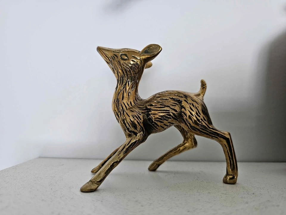 Small brass deer figurine