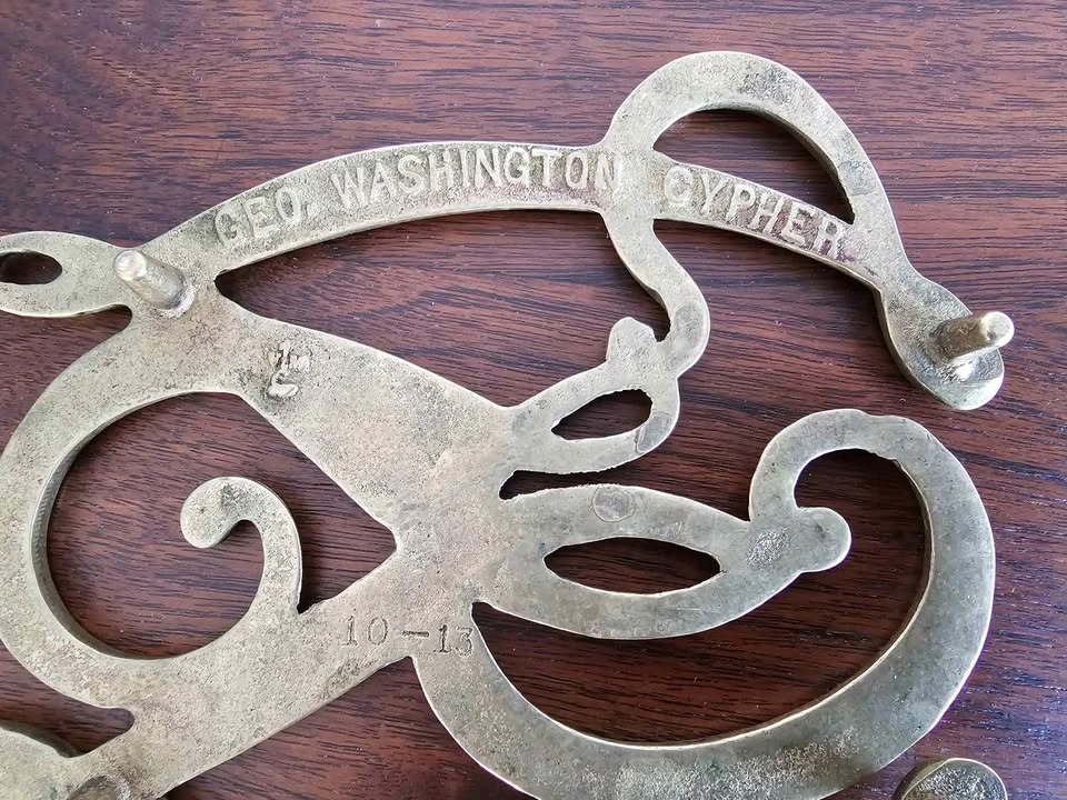 Vintage Solid Brass Washington Cypher Trivet - photo 2