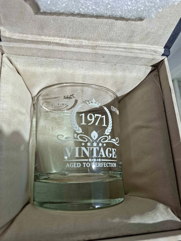 Personalized Vintage 1971 Birthday Whiskey Glass