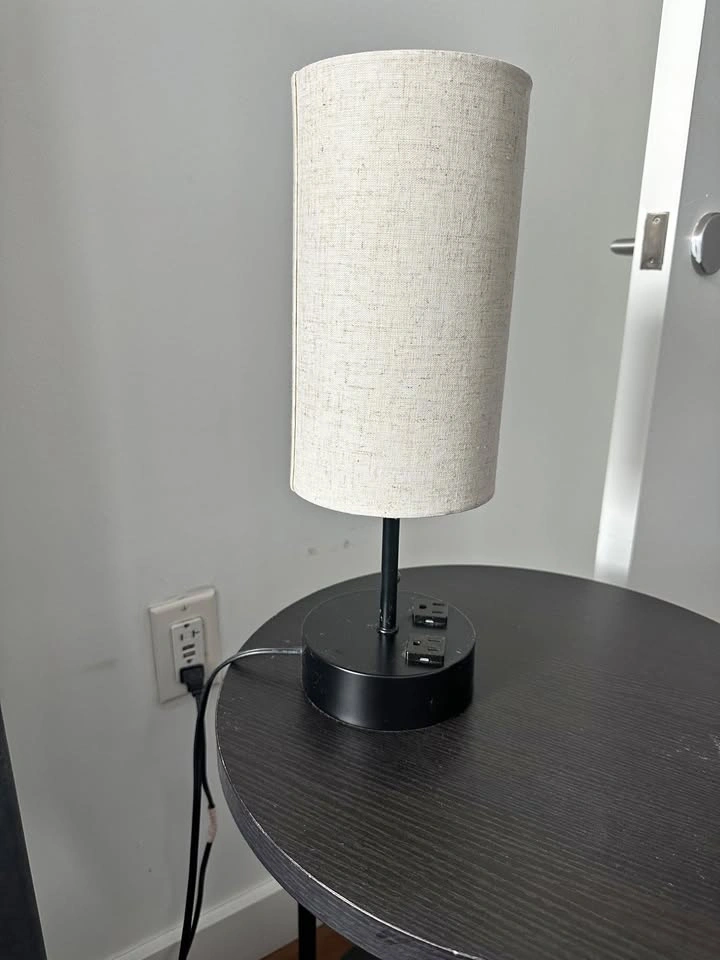 Modern Bedside Lamp with Charging Ports