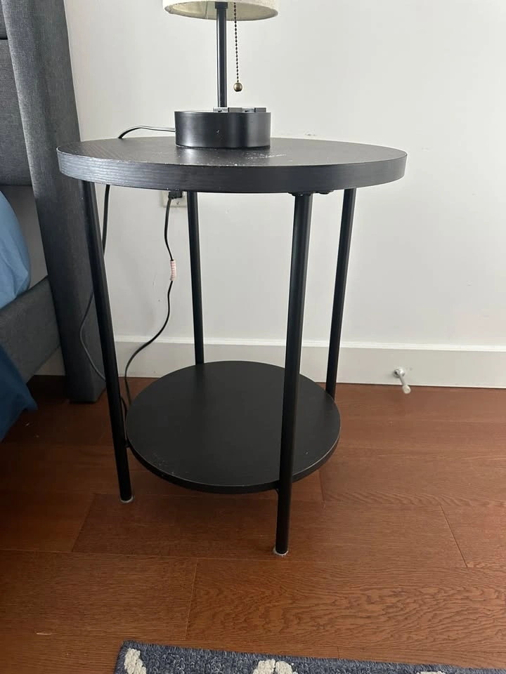 Set of 2 Modern Round Side Tables - Black - photo 2
