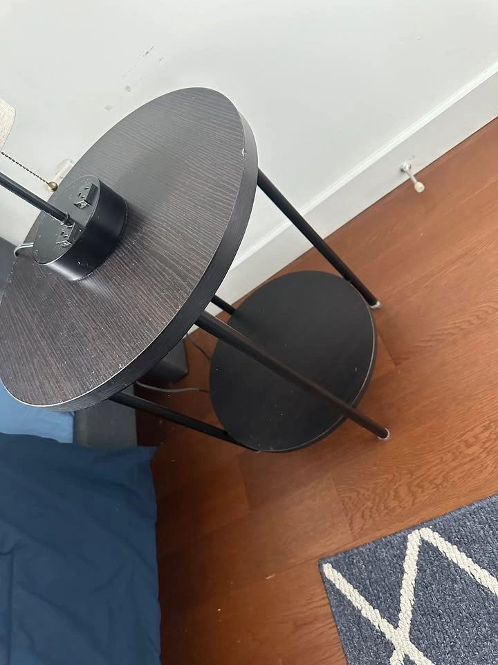Set of 2 Modern Round Side Tables - Black - photo 3