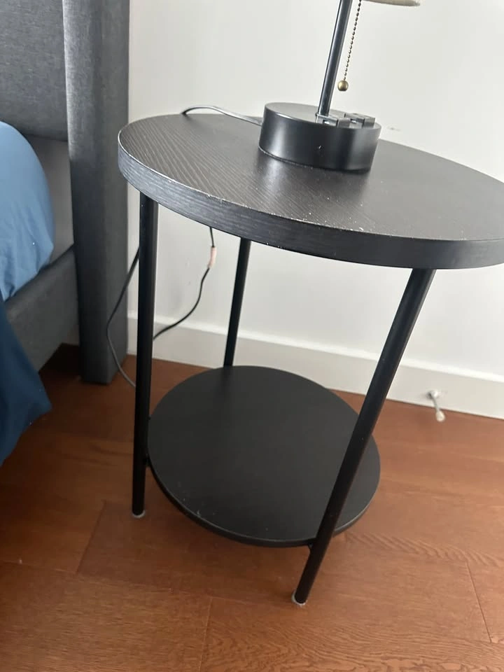 Set of 2 Modern Round Side Tables - Black - photo 4