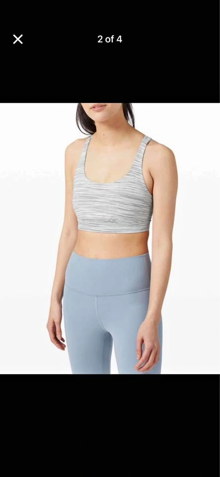 Lululemon Striped Criss-Cross Back Sports Bra Size 2