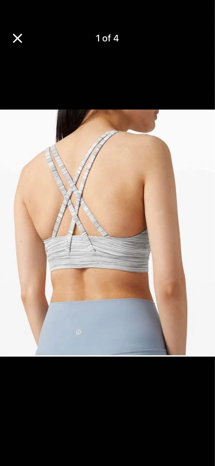 Lululemon Striped Criss-Cross Back Sports Bra Size 2 - photo 2