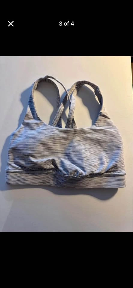 Lululemon Striped Criss-Cross Back Sports Bra Size 2 - photo 3