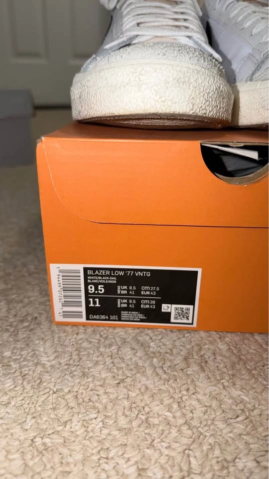 Nike Blazer Low '77 Vintage - White/Black/Sail | Size 9.5 US - photo 2