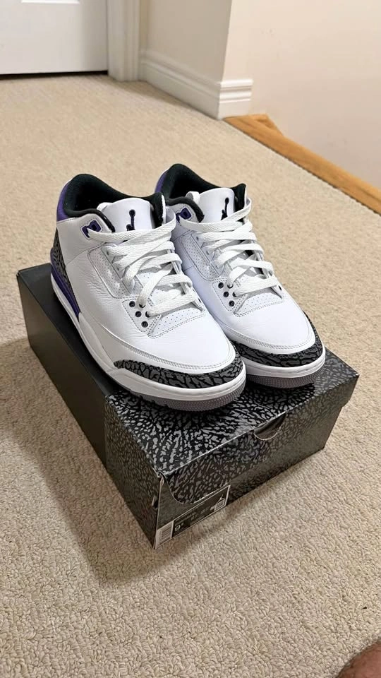 Air Jordan 3 Retro "Dark Iris" – Size 9.5 – OG Box