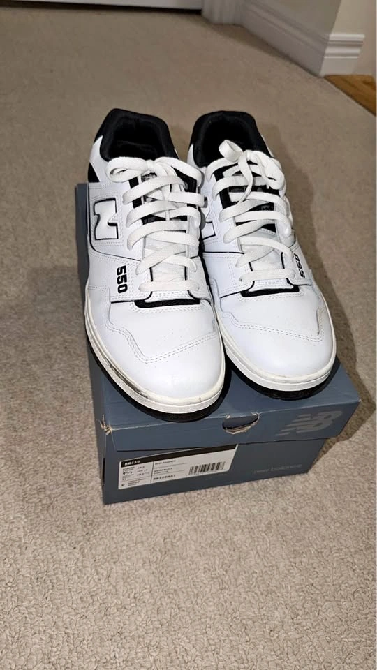 New Balance BB550 White/Black Men's US 9.5 w/ Box