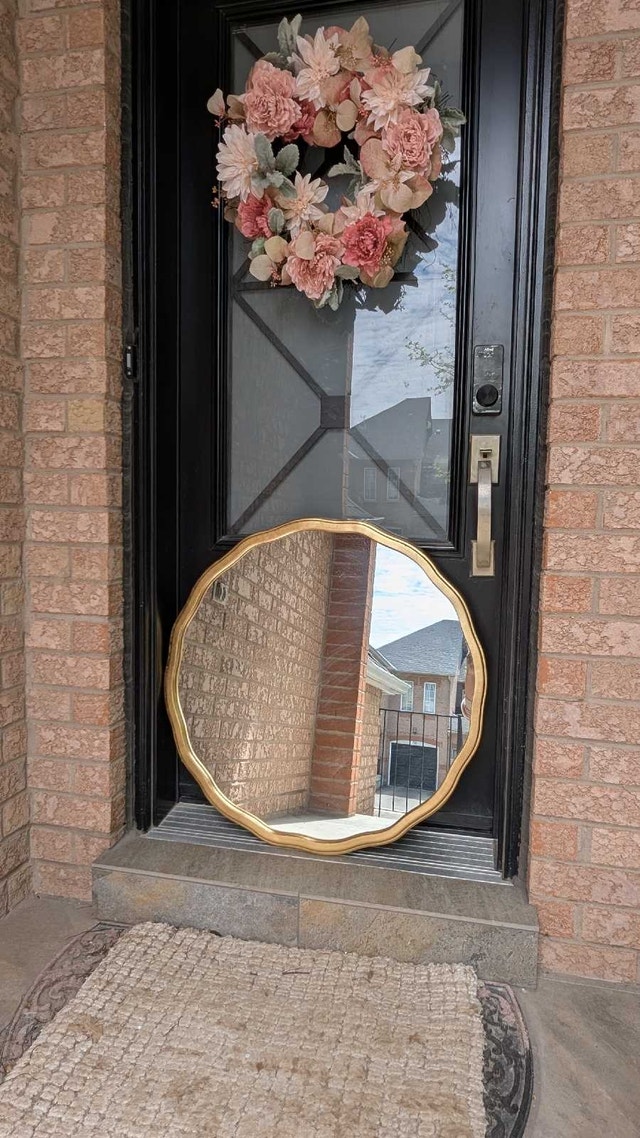 30 inch Gold Wavy Mirror