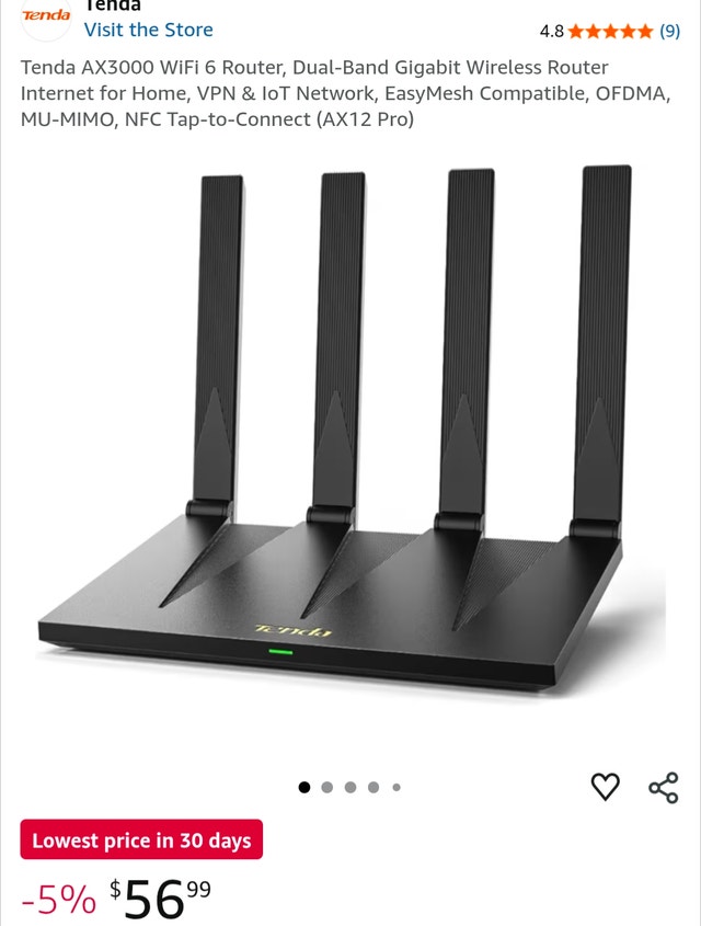 Tenda AX3000 WiFi 6 Router
