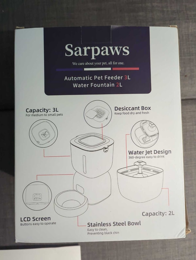 Sarpaws Automatic Pet Feeder with 2L Water Fountain