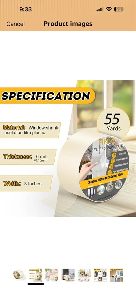 FIFIFO Weather Sealing Tape – Heavy Duty Transparent Draft & Win - photo 2