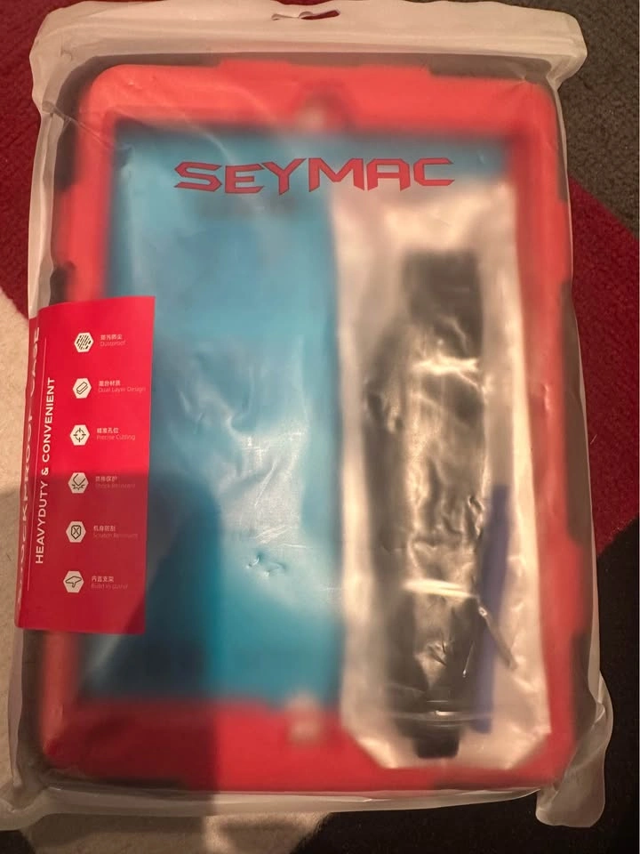 SEYMAC Shockproof iPad 10.2” Case - Red/Black w/ Strap & Stand - photo 5