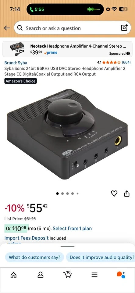 NeoHipo / Syba USB DAC & Headphone Amplifier - New in Box